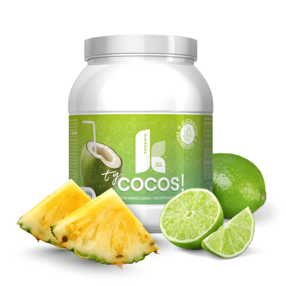 ty COCOS! — kokosová voda v prášku, príchuť ananás-limetka, KOMPAVA